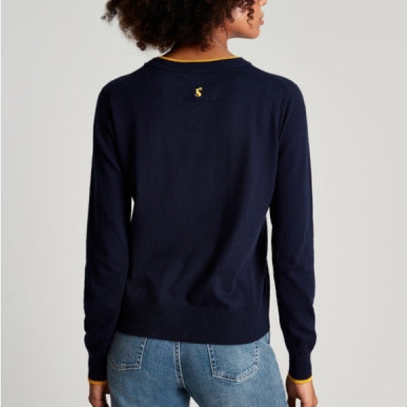 Joules Jack Russel Parson Terrier Dog Ladies Knit Sweater size 10 Navy Blue - Picture 4 of 12